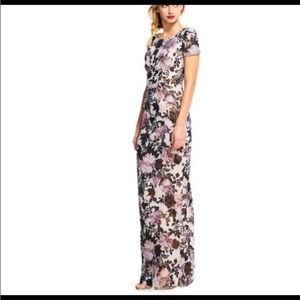Adrianna Papell Floral Matelasse Column Gown